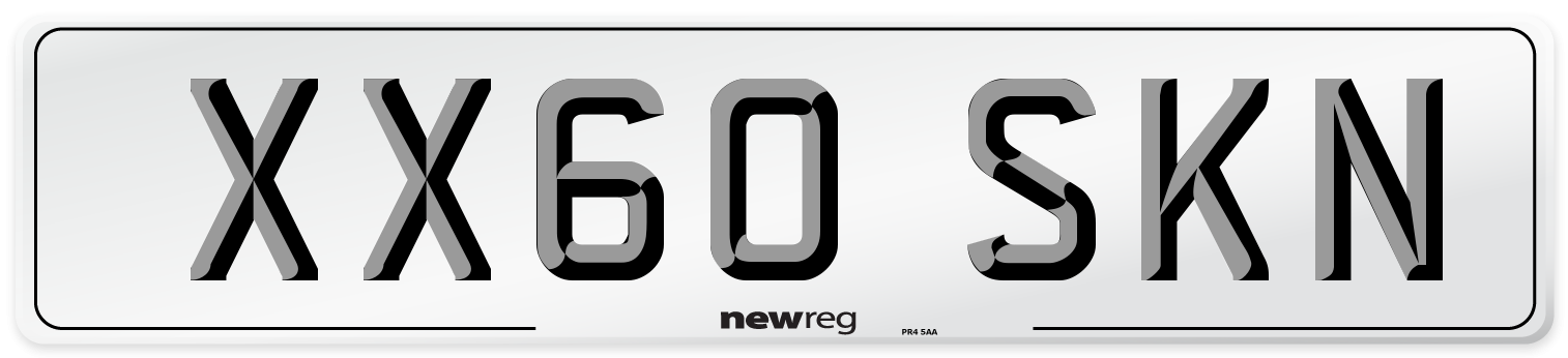 XX60 SKN Number Plate from New Reg